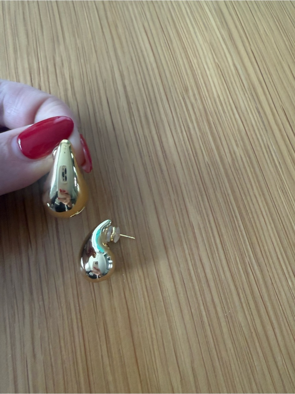 Gold Teardrop Hoop Earrings - Elegant Women's Jewelry